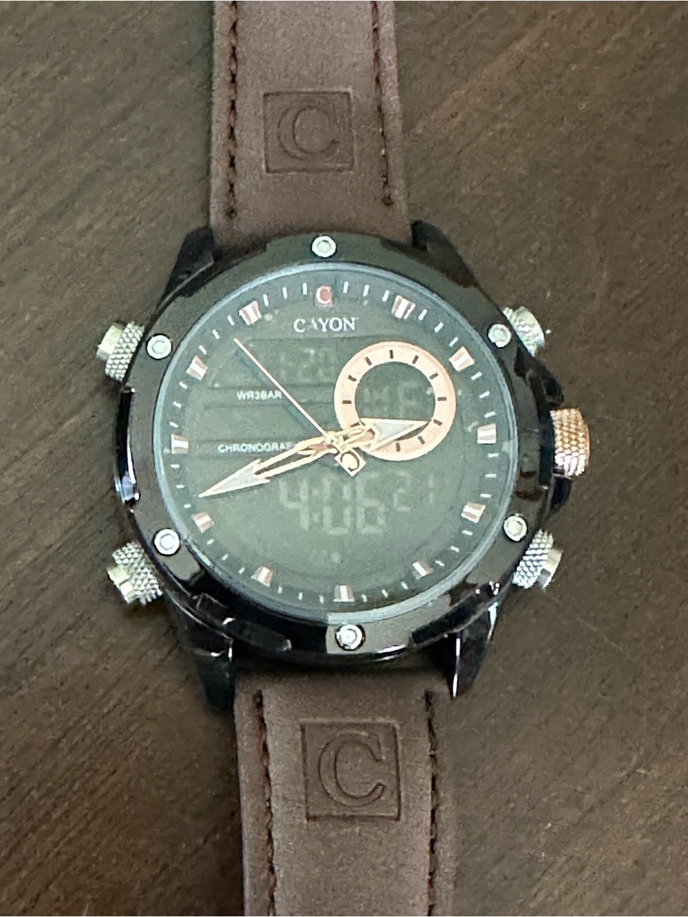 C'YON Men's Chronograph Watch - Black & Brown New in package